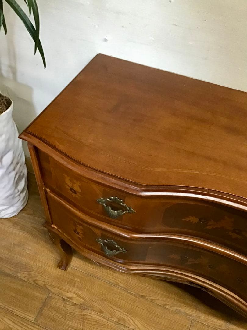 管379☆イタリア製☆ヴェローナクラシック☆象嵌細工☆2段チェスト