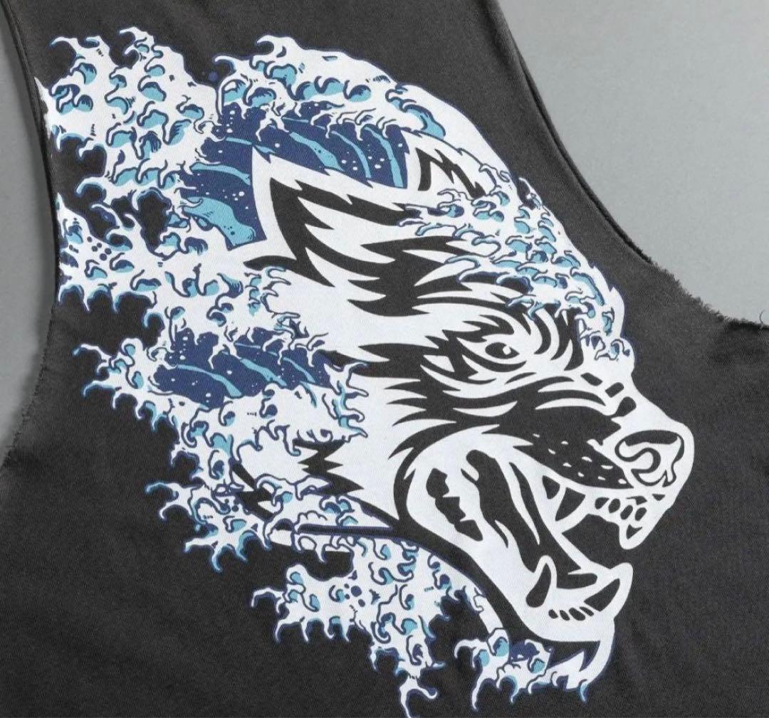 55●●レア　ダルクスポーツdarc sport 波　タンクトップ　S グレー