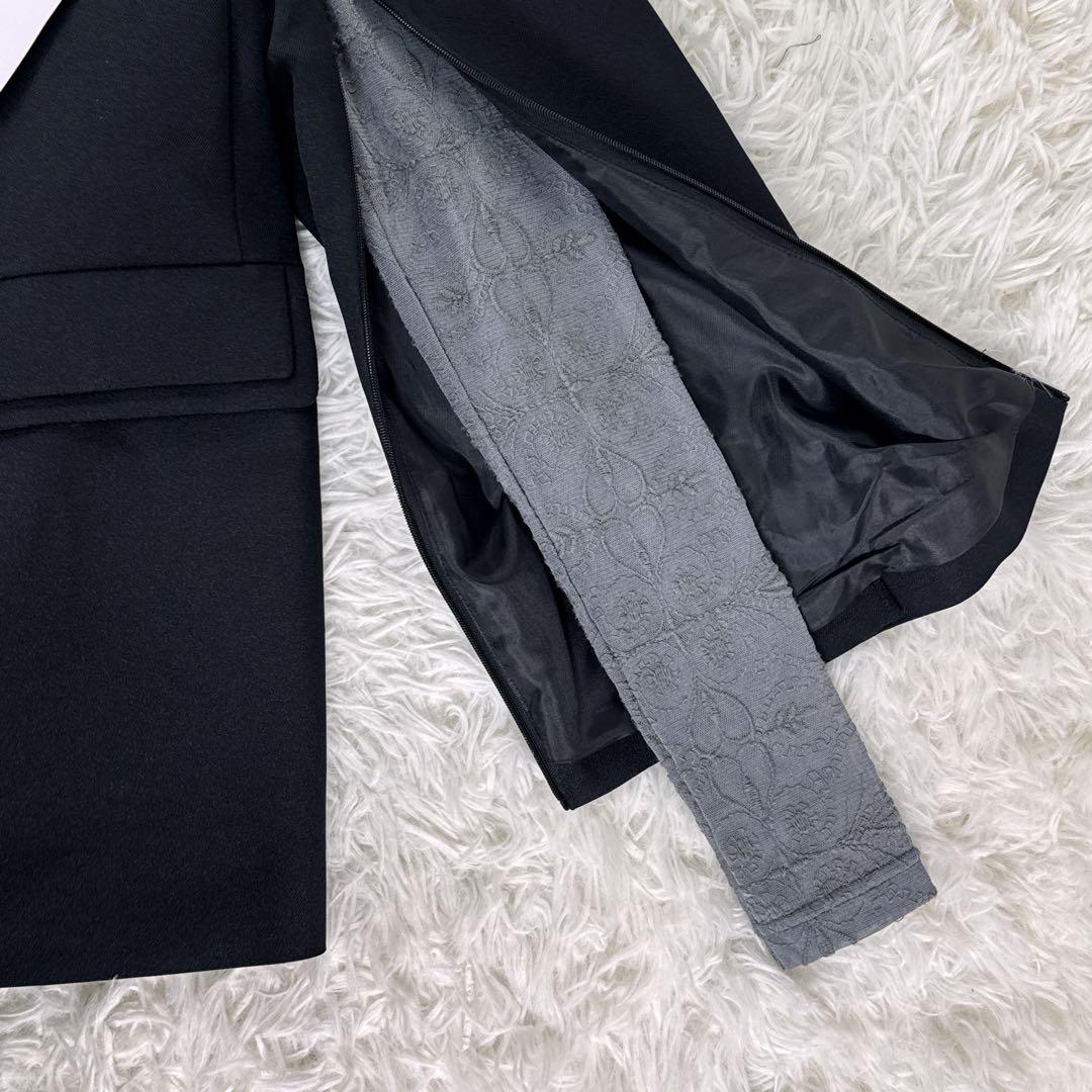 Lui's FEMME 2WAYスリーブストレッチツイルオーバダブルジャケット黒