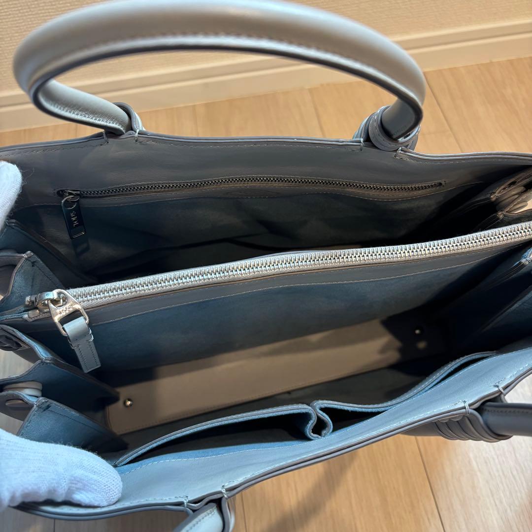 【美品】TOD’S トッズ メディオ　ハンドバッグ 2way タッセル　グレー