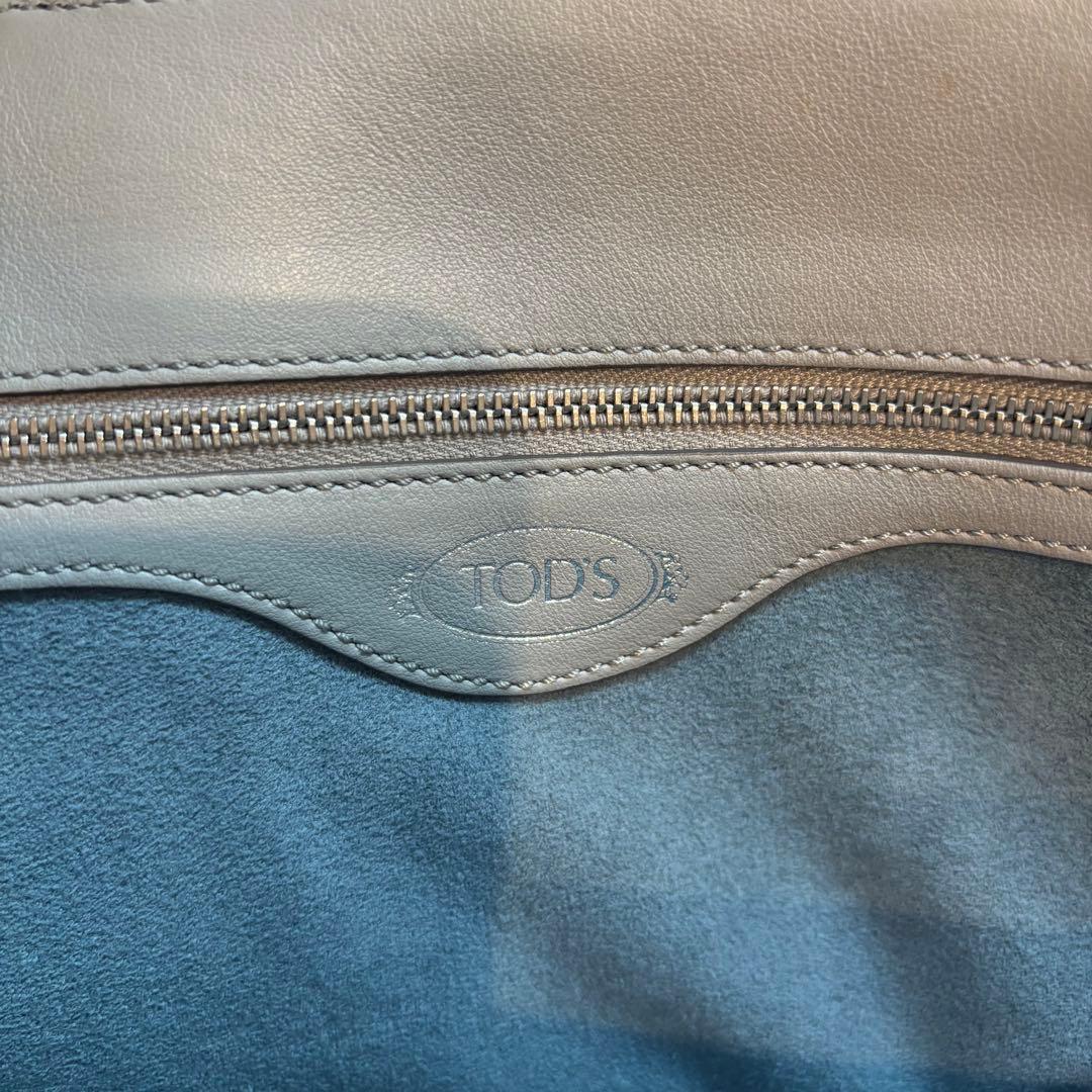 【美品】TOD’S トッズ メディオ　ハンドバッグ 2way タッセル　グレー