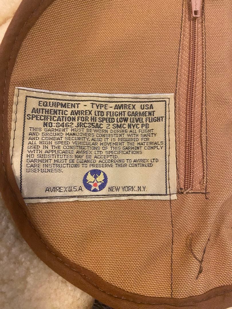 AVIREX フライトジャケット　Ｂ-3 本革　リアルムートン　38