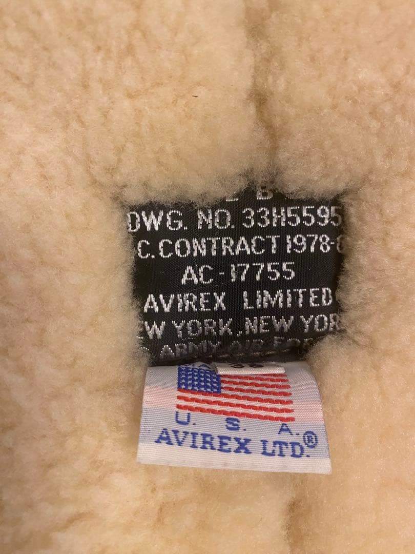 AVIREX フライトジャケット　Ｂ-3 本革　リアルムートン　38