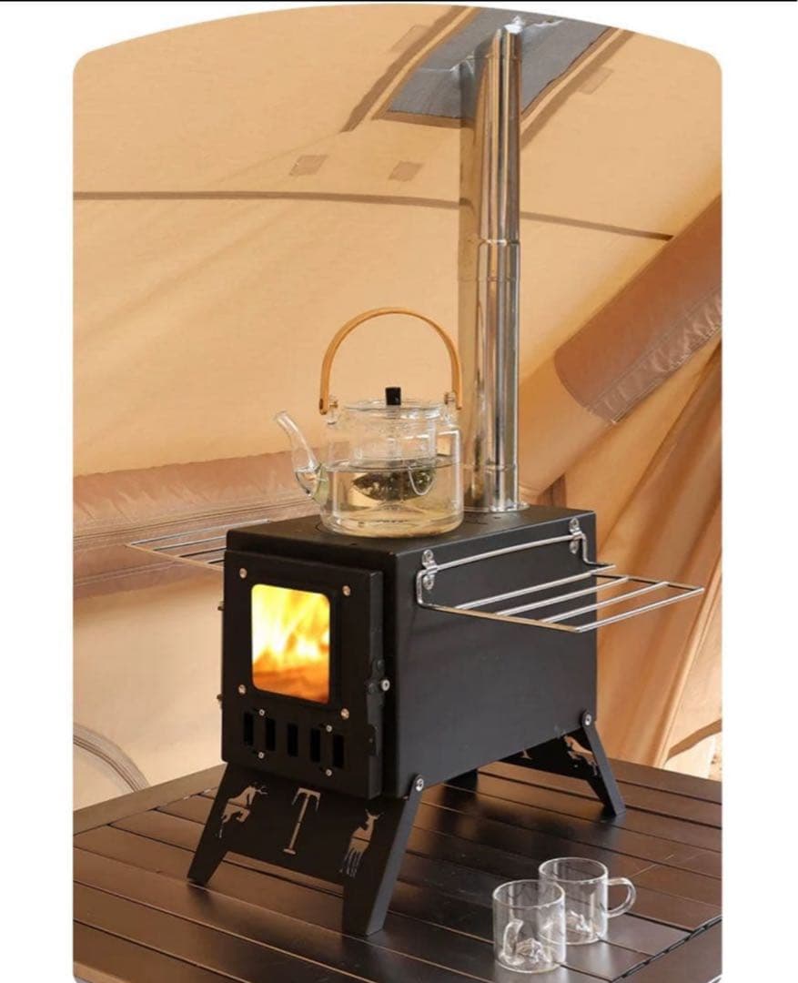 アウトドア旅行キャンプ薪ストーブテント暖房ストーブ照明ピクニックステンレス