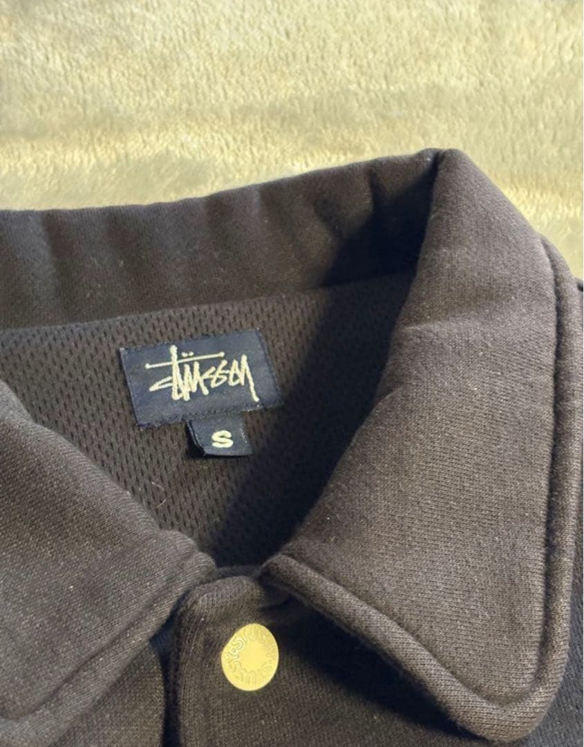 90s 00s STUSSY ステューシー スナップ スウェット ジャケット 紺