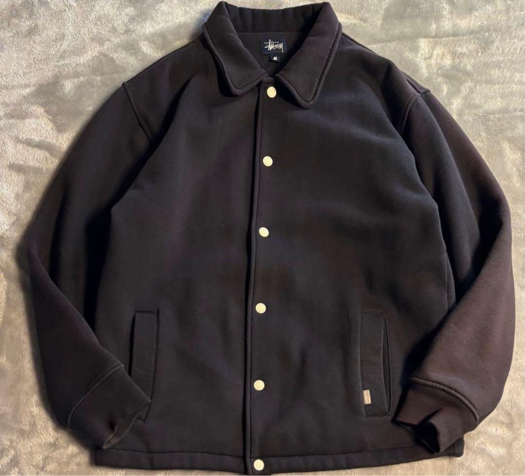 90s 00s STUSSY ステューシー スナップ スウェット ジャケット 紺