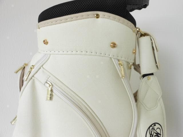 M・Uスポーツ　キャンバス風キャディバッグ　アイボリー　63,800円
