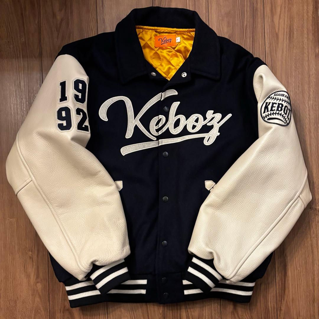 ジャケット・アウター KEBOZ MELTON & LEATHER VARSITY JACKET