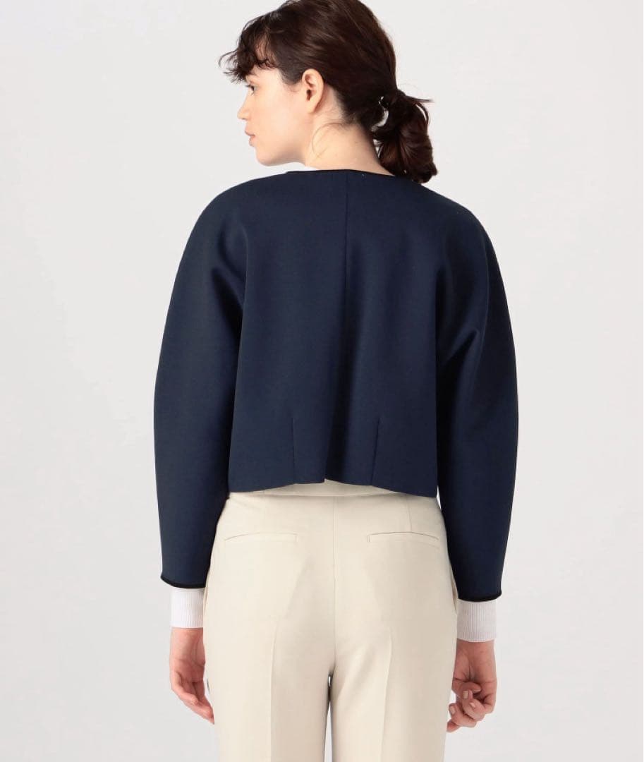 新品未使用 ボールジィ ミラノリブクルーネックカーディガン 学校行事 ネイビー