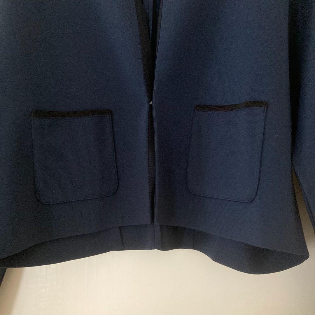 新品未使用 ボールジィ ミラノリブクルーネックカーディガン 学校行事 ネイビー