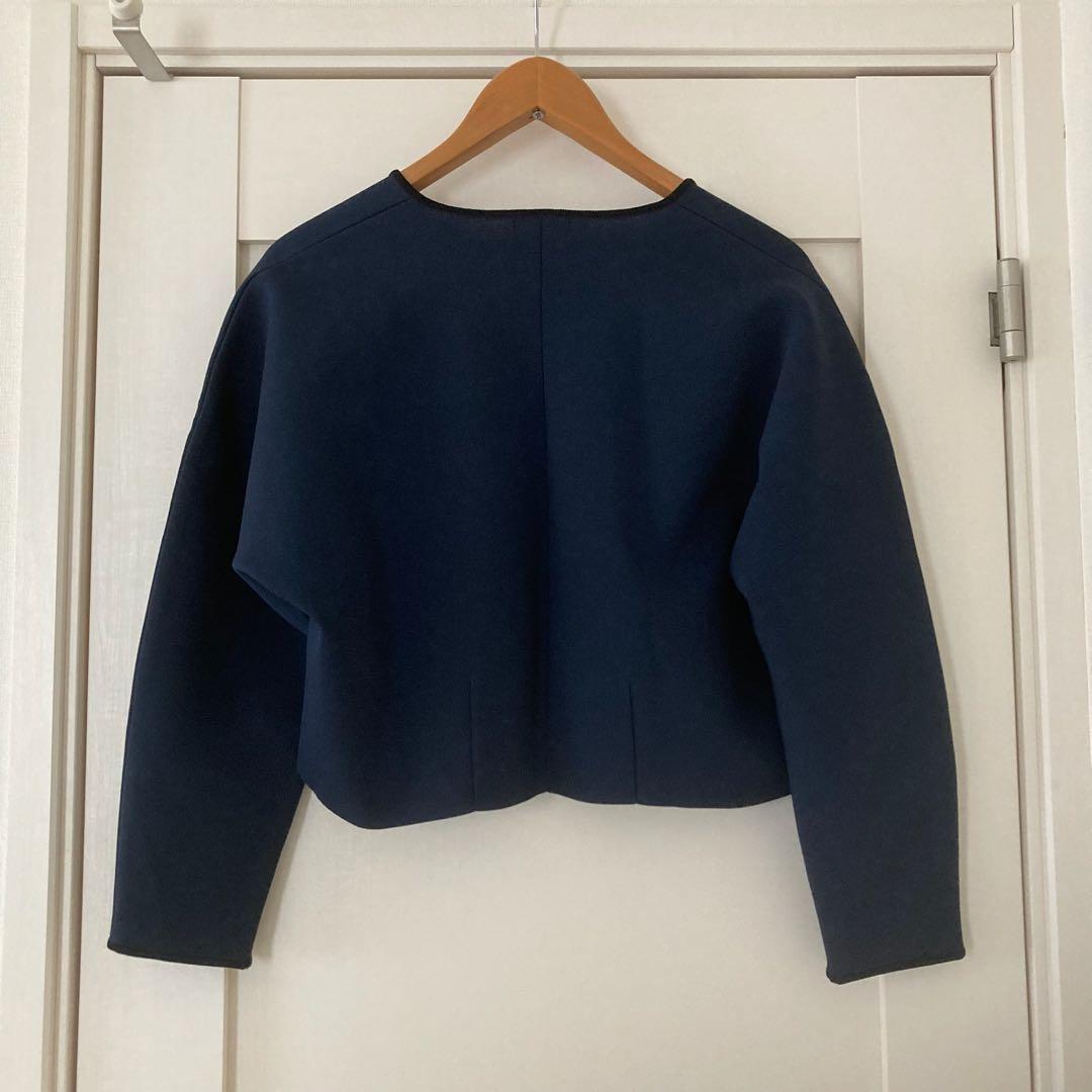 新品未使用 ボールジィ ミラノリブクルーネックカーディガン 学校行事 ネイビー