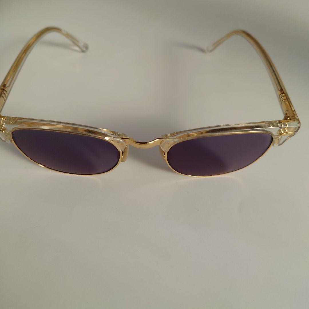 クリアメタルオーバルレイバン度無し調光レンズ入りメガネ