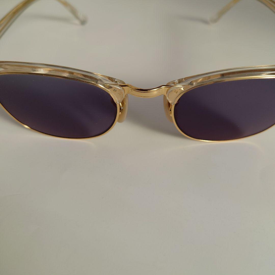 クリアメタルオーバルレイバン度無し調光レンズ入りメガネ