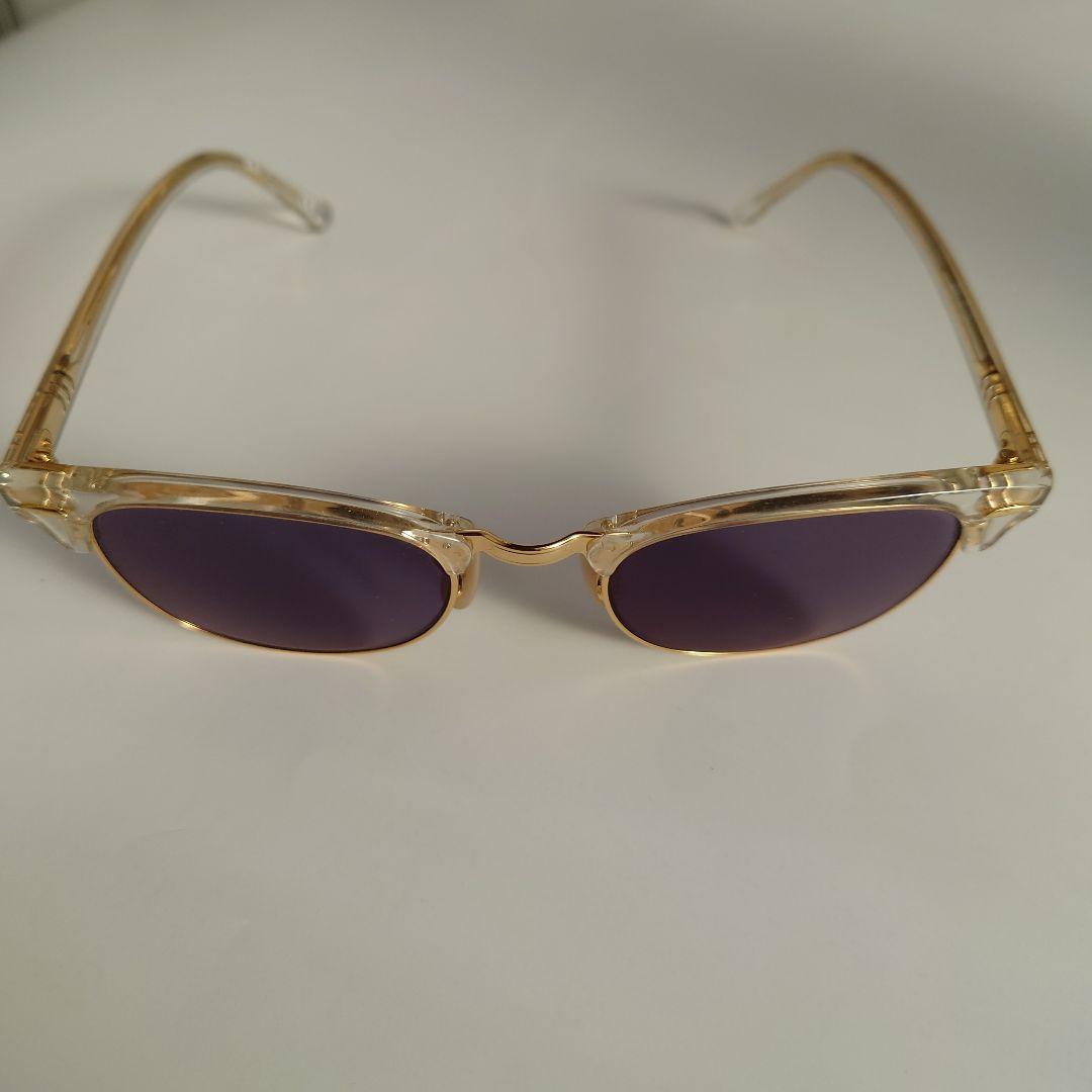 クリアメタルオーバルレイバン度無し調光レンズ入りメガネ