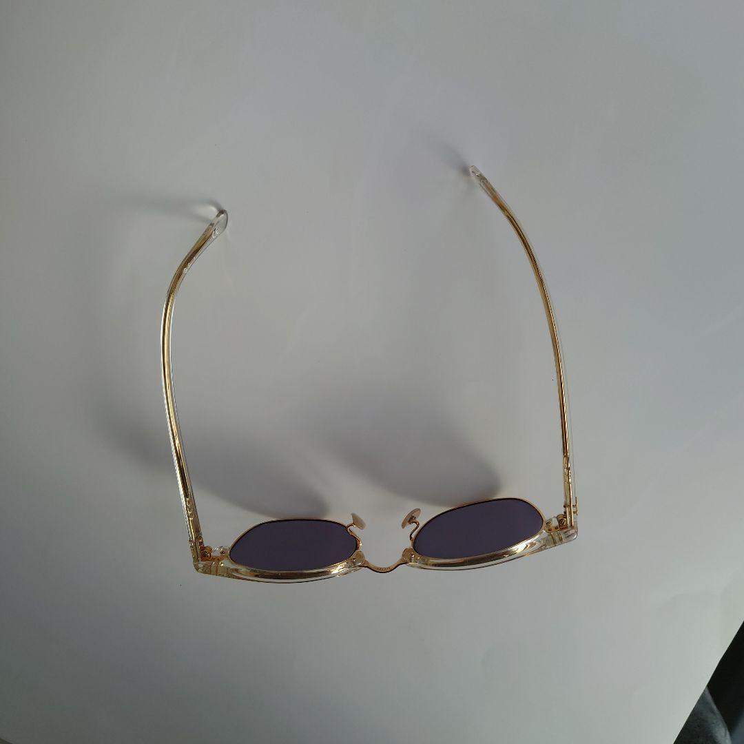 クリアメタルオーバルレイバン度無し調光レンズ入りメガネ