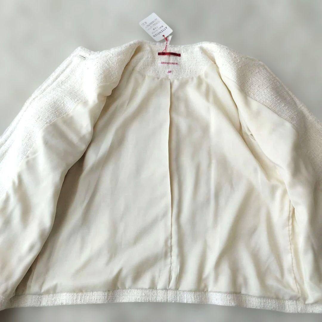 24AW♡新品✨ドレステリア フリンジツイードジャケット 銀ボタン 完売品 38