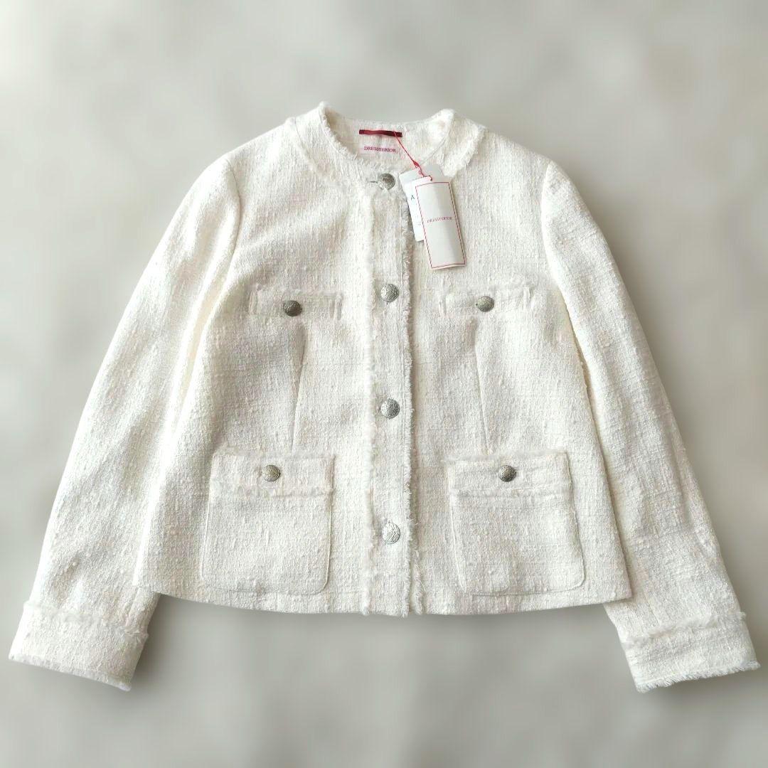 24AW♡新品✨ドレステリア フリンジツイードジャケット 銀ボタン 完売品 38