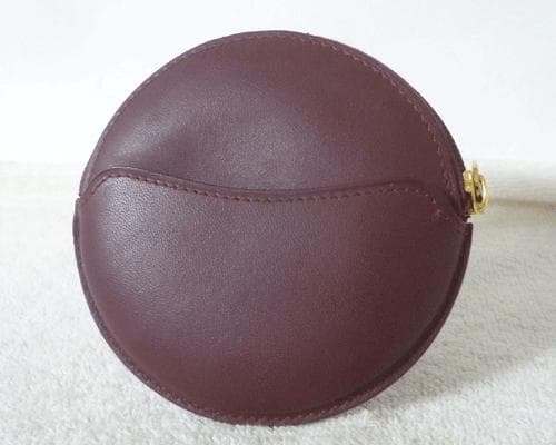 美品　カルティエ　ボルドー　マストライン　丸型　小銭入れ　ケース