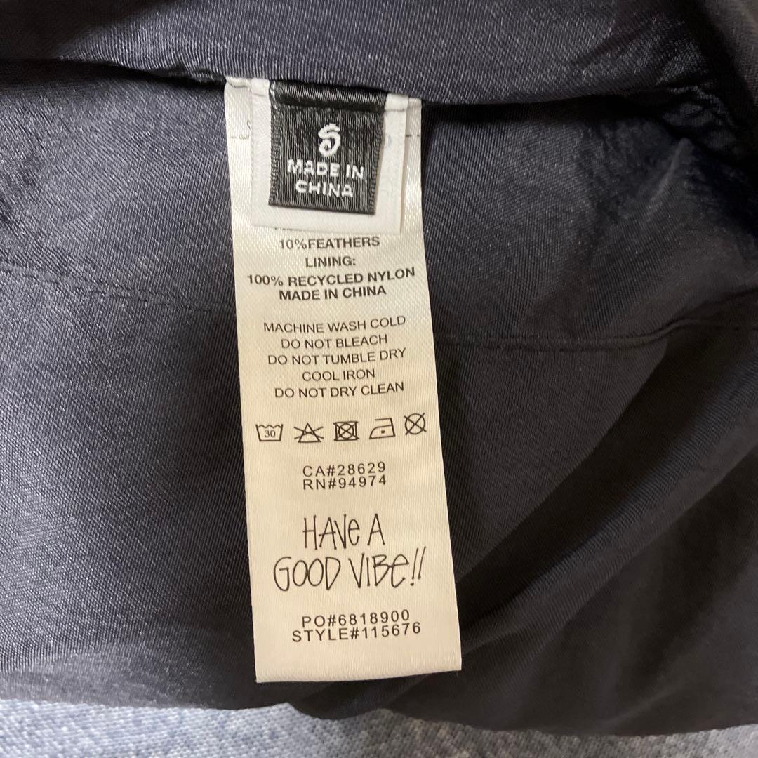 STUSSY リバーシブルダウンベスト　ブルー&ブラック