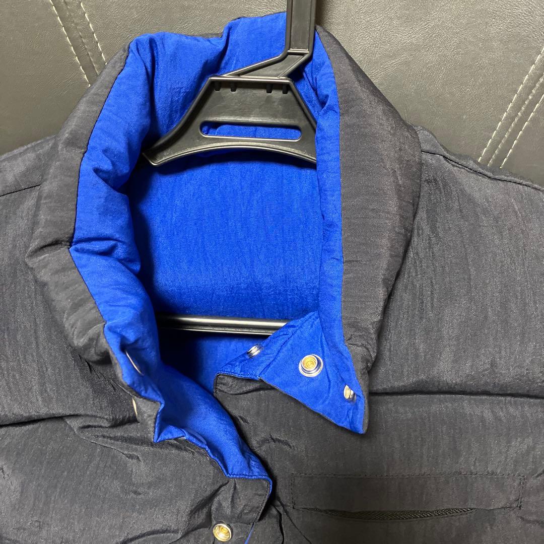 STUSSY リバーシブルダウンベスト　ブルー&ブラック