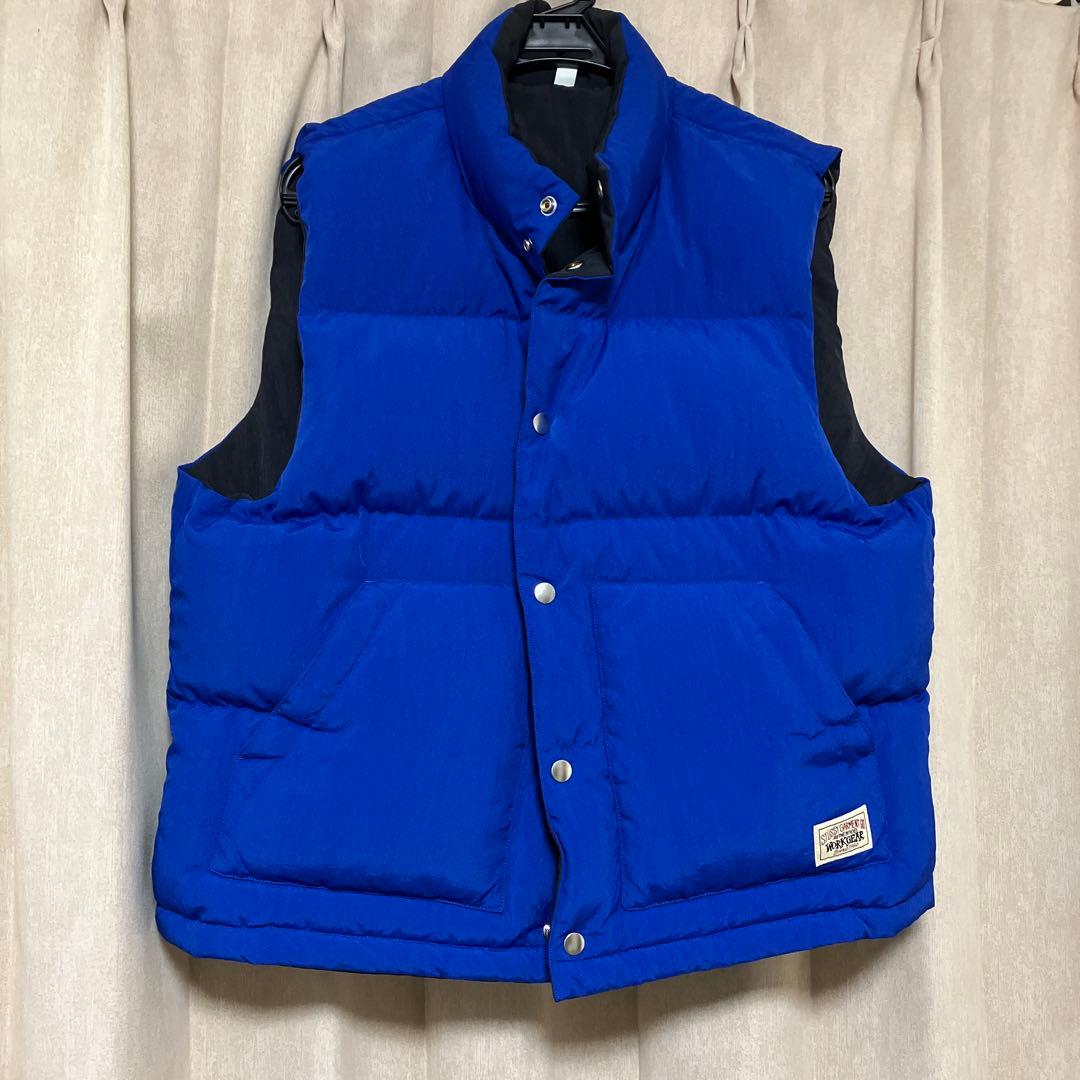 STUSSY リバーシブルダウンベスト　ブルー&ブラック