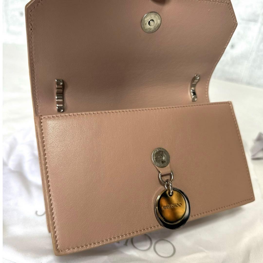 【美品】JIMMY CHOO FINLEY バレットピンク ショルダーバッグ