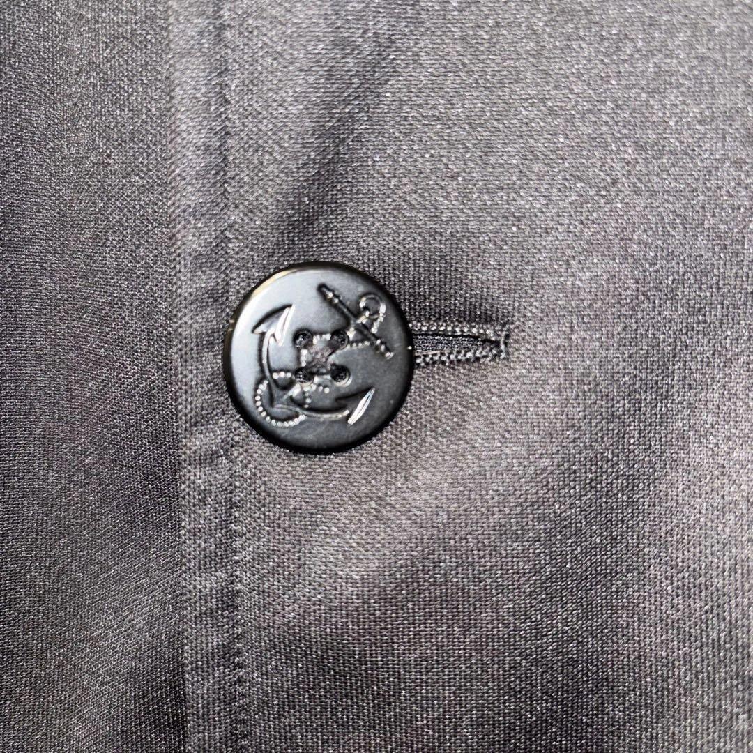 FRED PERRY ブラック ダブルブレストピーコート L