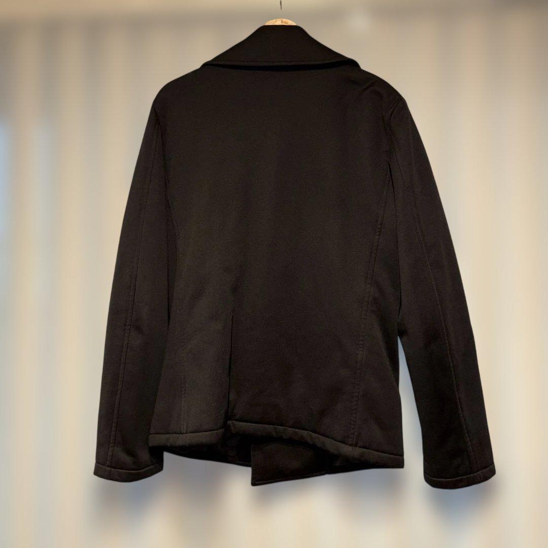 FRED PERRY ブラック ダブルブレストピーコート L