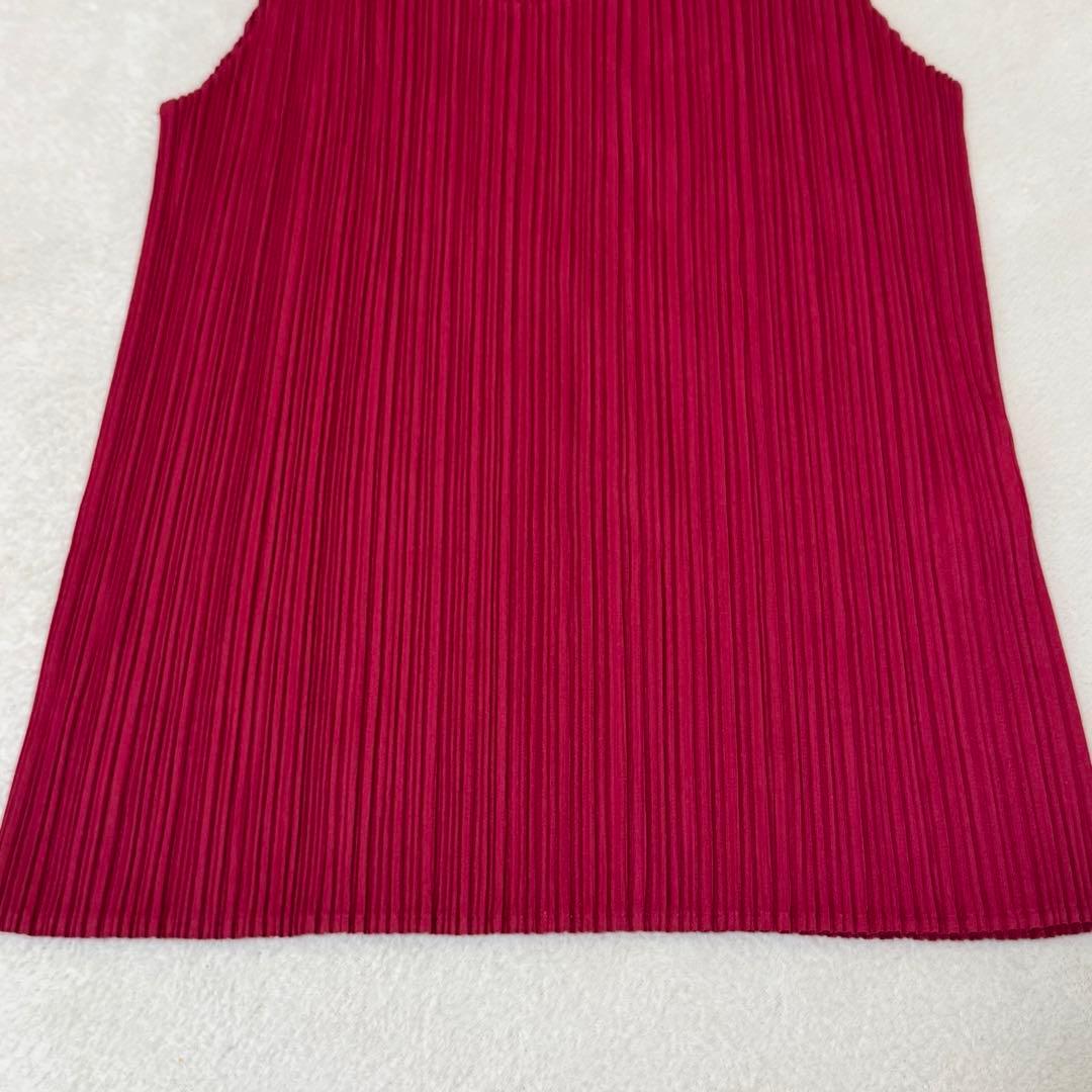 極美品✨ISSEY MIYAKE プリーツ　ボルドー　ノースリーブ　チュニック