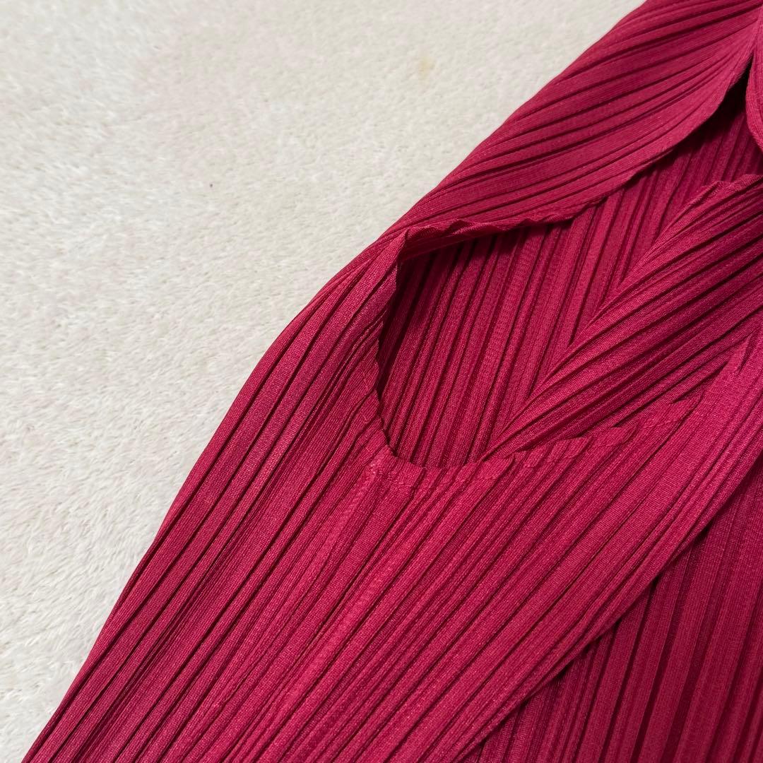 極美品✨ISSEY MIYAKE プリーツ　ボルドー　ノースリーブ　チュニック
