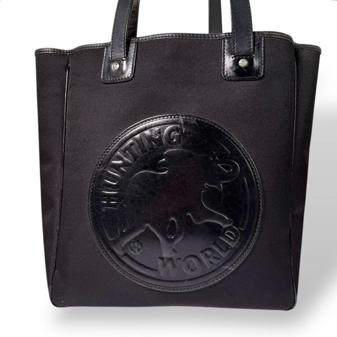 《美品》ハンティングワールド トートバッグ レザー 大容量 A4 ビックロゴ