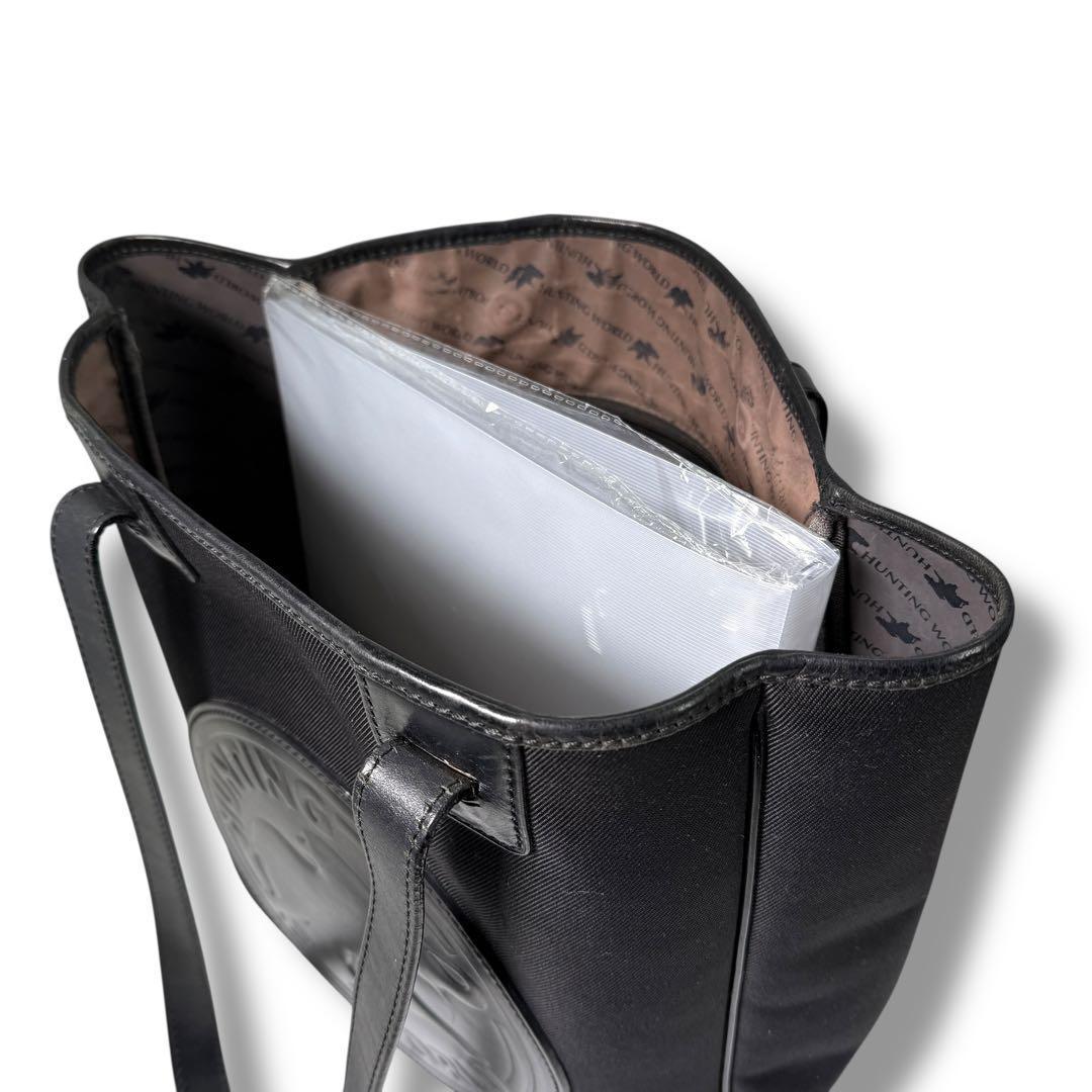 《美品》ハンティングワールド トートバッグ レザー 大容量 A4 ビックロゴ