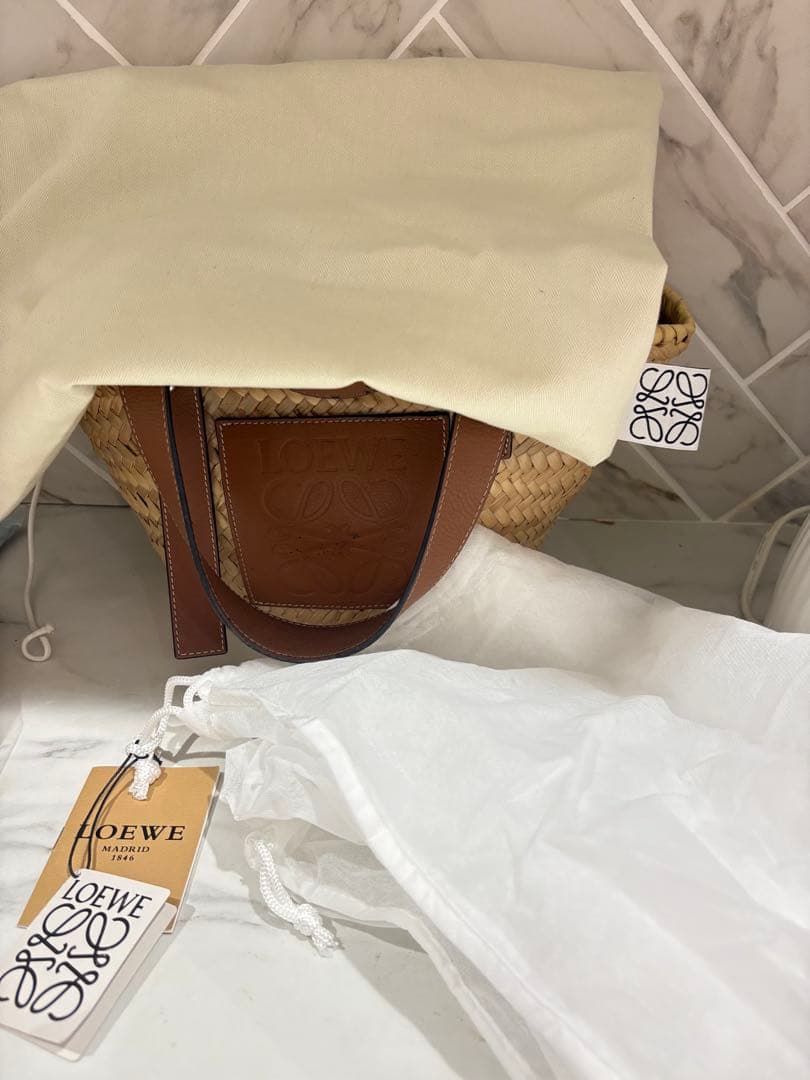 LOEWE かごバッグ ベージュ/ブラウン