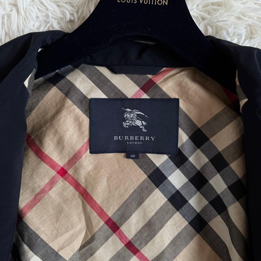 美品　大きいサイズ2XL バーバリーロンドン　トレンチコート　ノバチェック　黒
