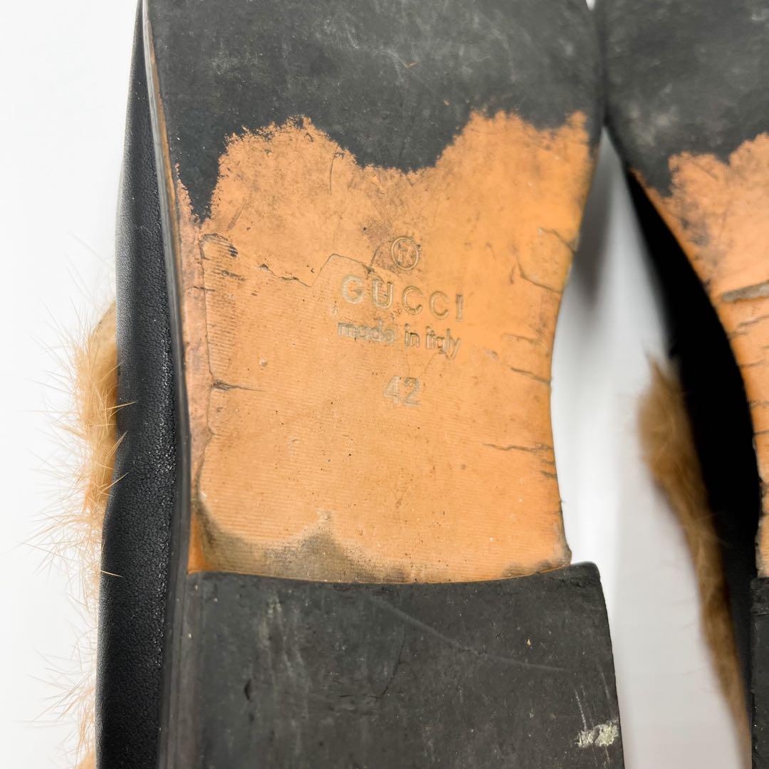 GUCCI ローファー 革靴 プリンスタウン ホースビット 42 ブラック