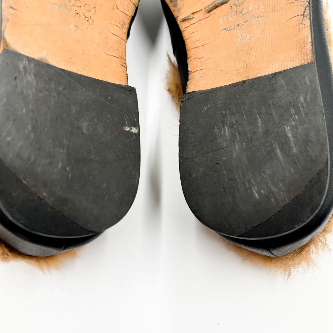 GUCCI ローファー 革靴 プリンスタウン ホースビット 42 ブラック