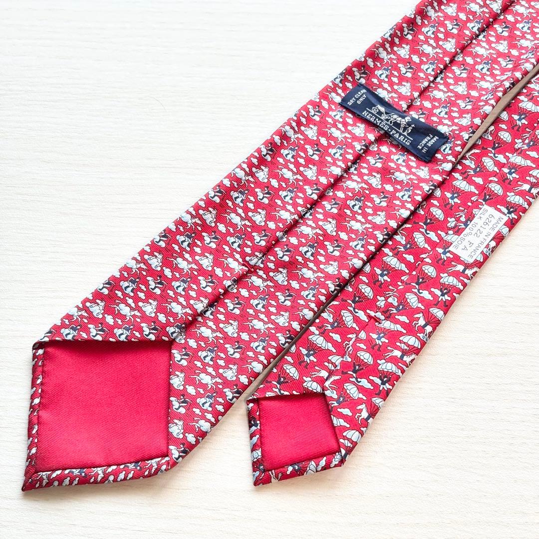 HERMES 雲 馬 騎手 ネクタイ DANS LES NUAGES 雲の中で