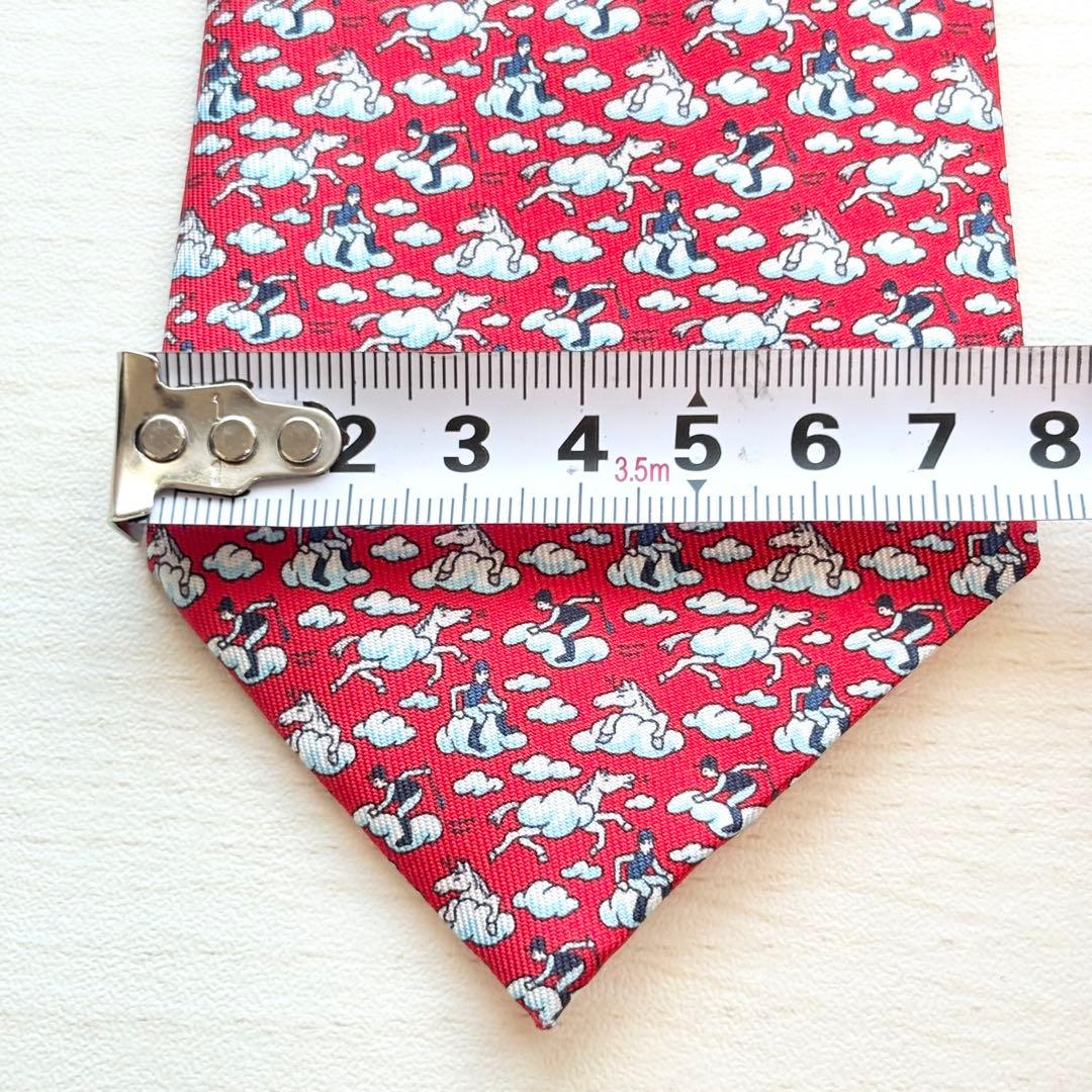 HERMES 雲 馬 騎手 ネクタイ DANS LES NUAGES 雲の中で