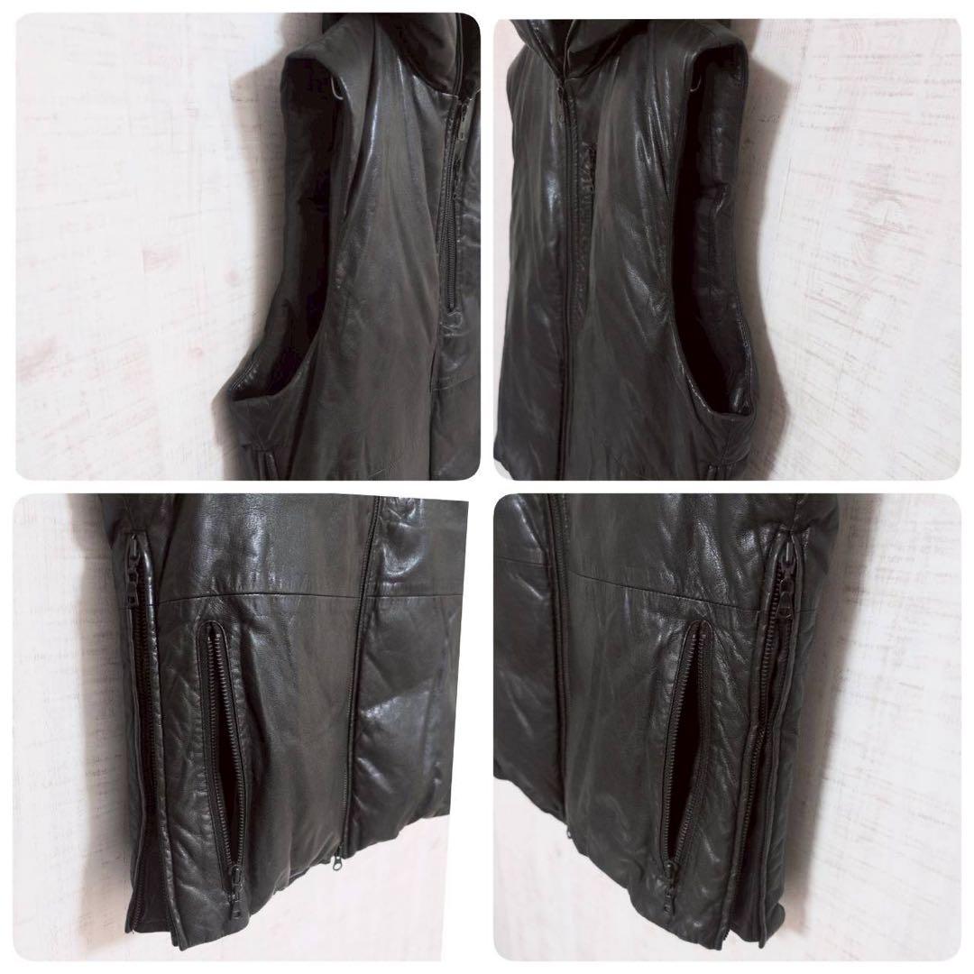 【美品】高級 theory セオリー ダウンベスト 【L】羊革 シープスキン