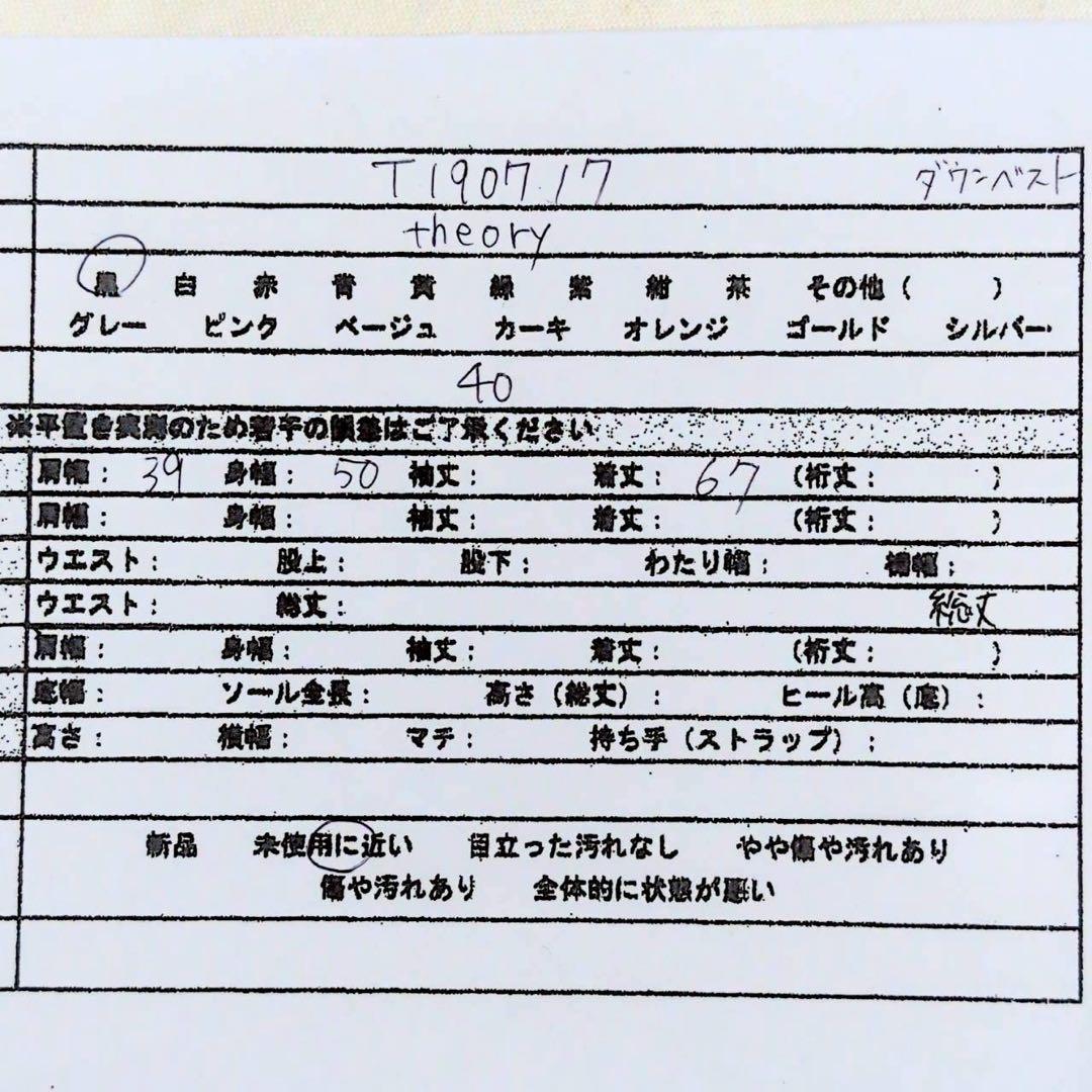 【美品】高級 theory セオリー ダウンベスト 【L】羊革 シープスキン