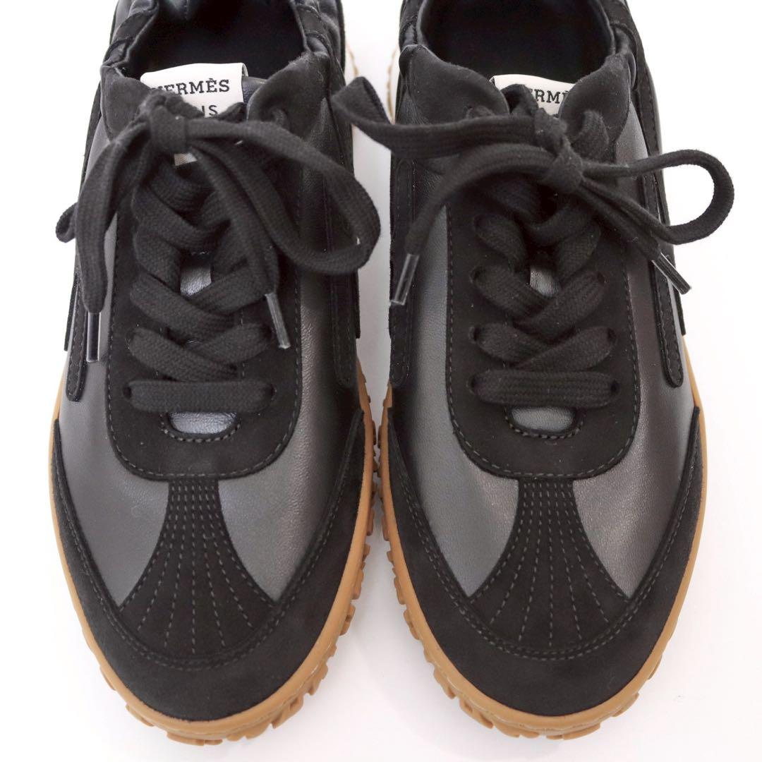 【未使用】エルメス HERMES ジェット スニーカー 黒 36 レディース