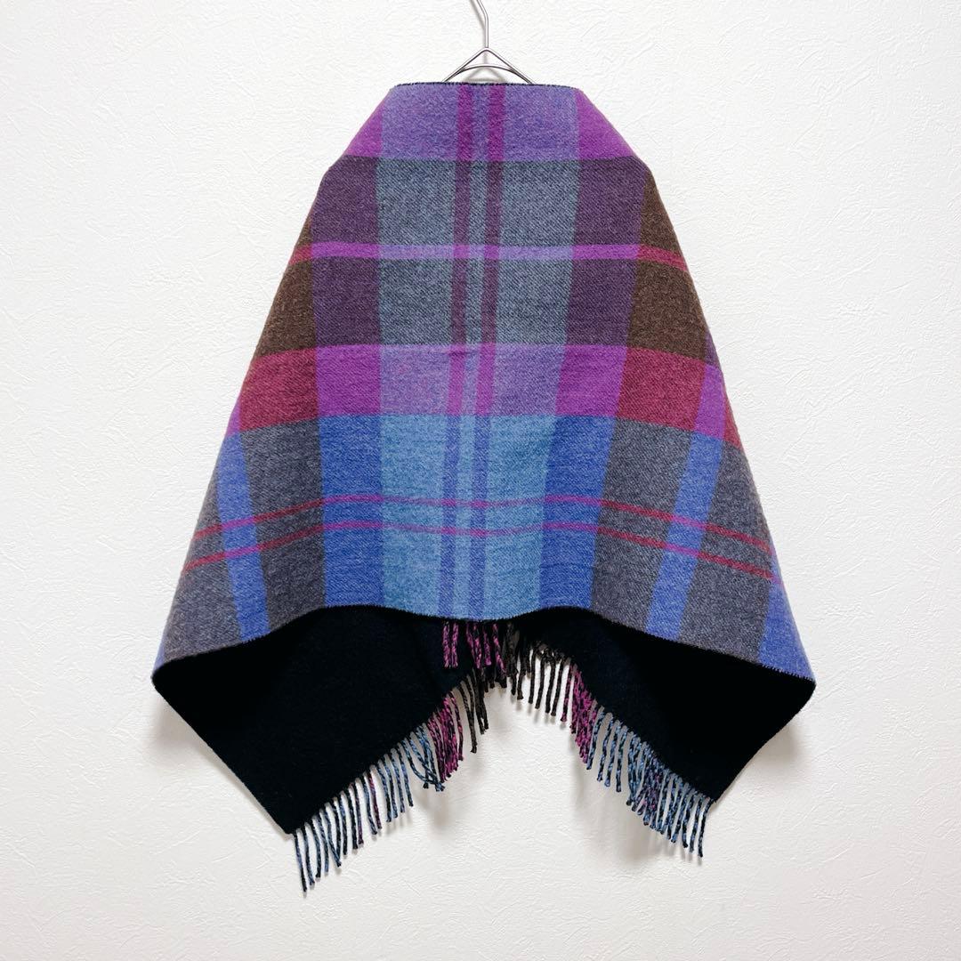 【ヴィヴィアンウエストウッド】リバーシブルボタン付ウールストール/良品/2WAY