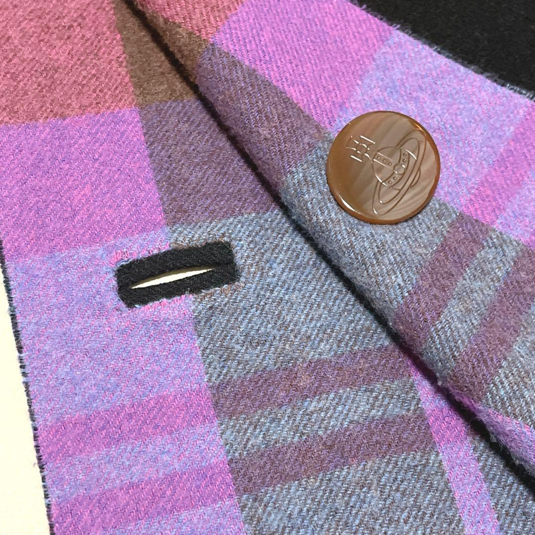 【ヴィヴィアンウエストウッド】リバーシブルボタン付ウールストール/良品/2WAY