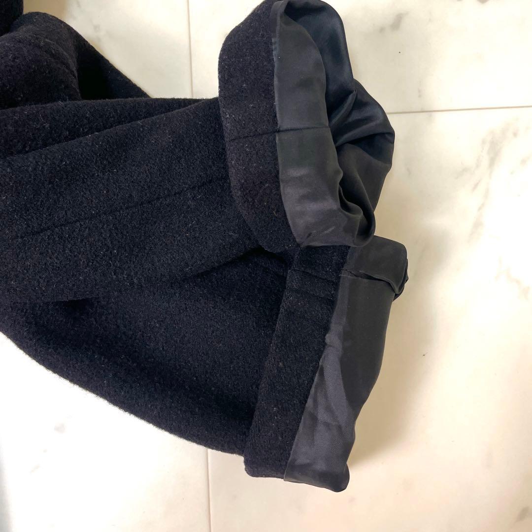 【美品】バーバリーブルーレーベル フード ウールコート アンゴラ M 黒