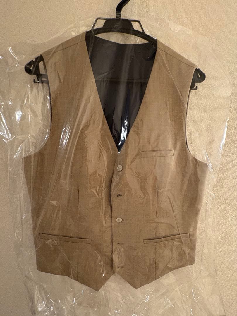 【美品】アーバンブランシュ　タキシード3点セット　ベージュ XL