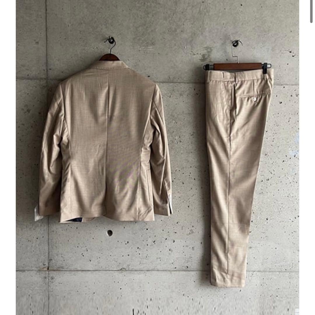 【美品】アーバンブランシュ　タキシード3点セット　ベージュ XL