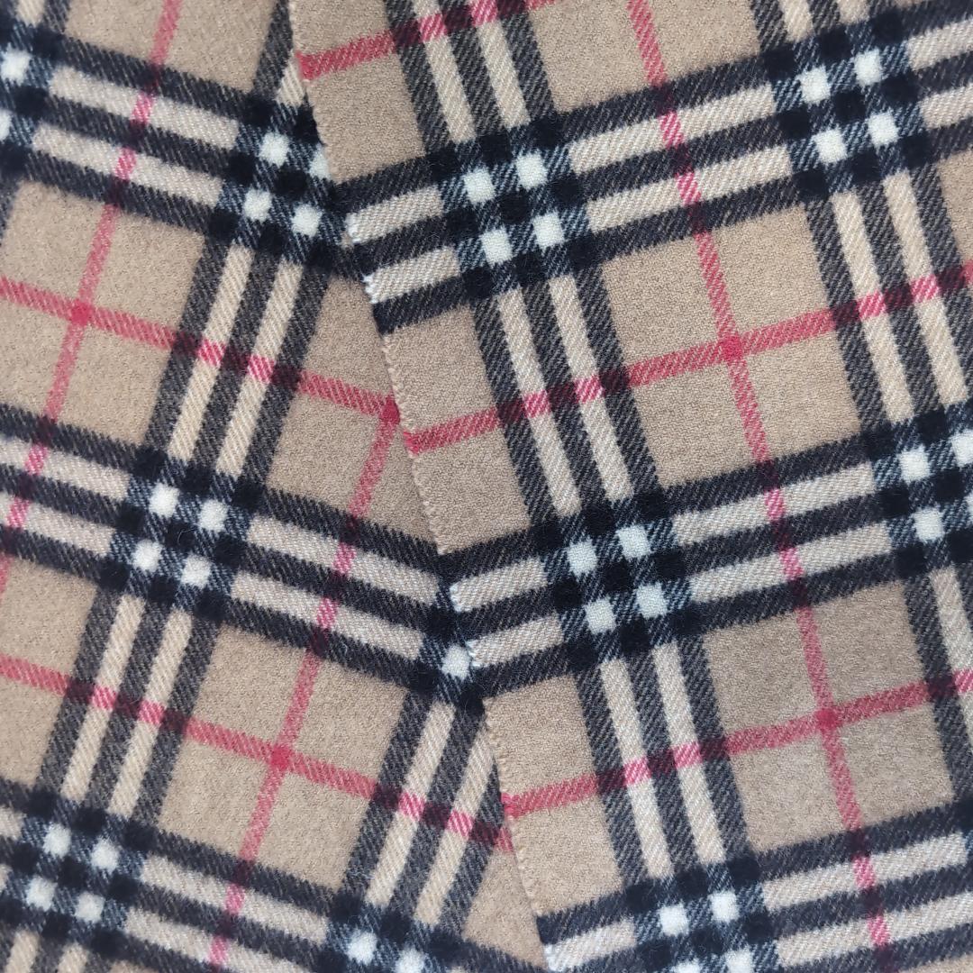 英国製 バーバリー カシミア100% マフラー ノバチェック ベージュ 12C