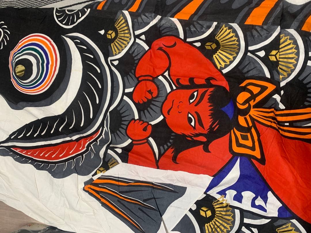 鯉のぼり　5m 綿　黒　金太郎　単品　こいのぼり