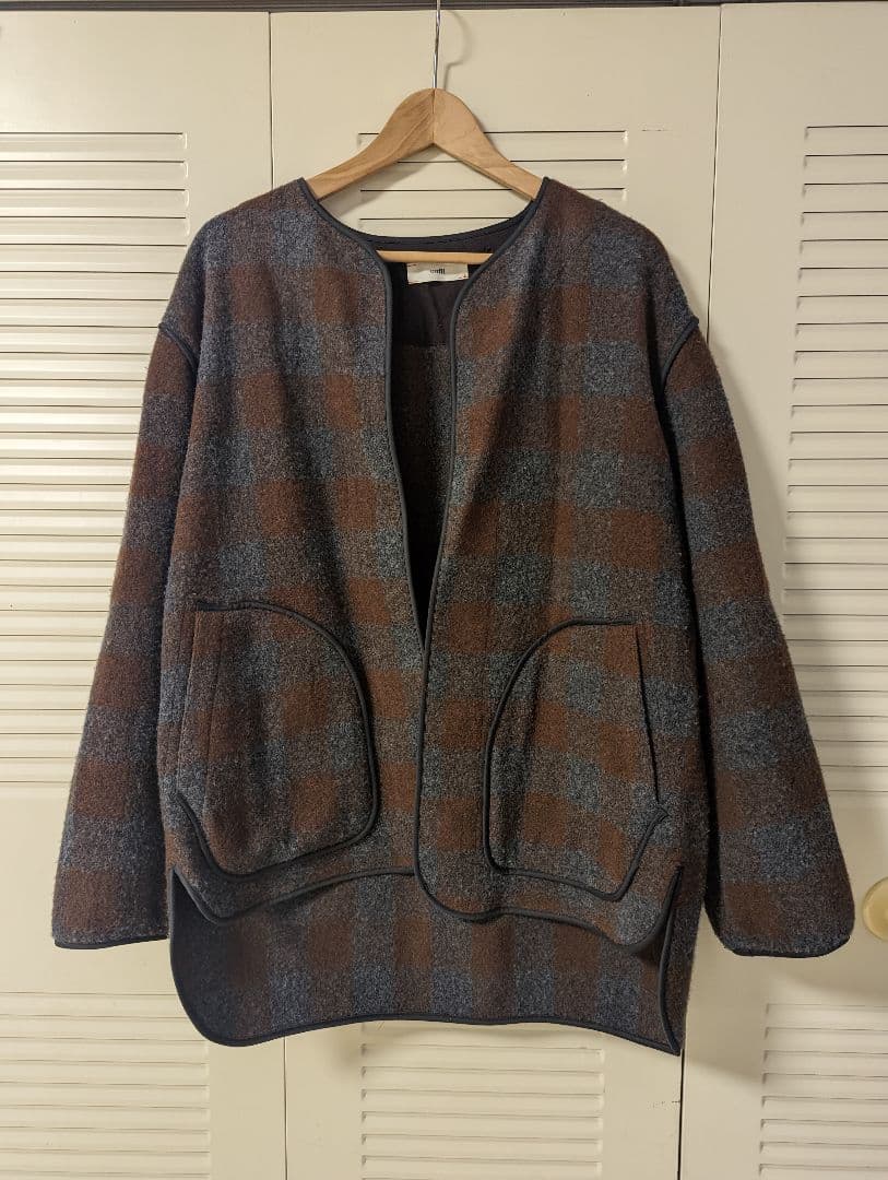 unfil　アンフィル　3WAYウールモッサジャケット　ブラウン