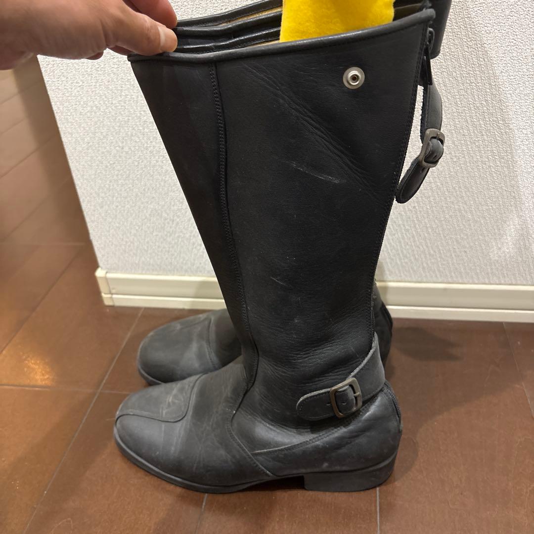 本革　特攻ブーツ　旧車會　レザー ロングブーツ ブラック　26.0cm バイク